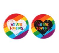 Mikovivi Lot de 2 Épingle Fierté, We Are Lovers Arc-En-Ciel LGBT Lesbienne Bisexuelle Gay Pride pour Hommes et Femmes Vêtements Sacs Chapeaux