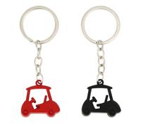 Mikovivi Lot de 2 porte-clés élégants en alliage de zinc sur le thème du golf, souvenir parfait pour les joueurs et les fans (noir, rouge)