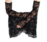 Mikovivi Manchons en Dentelle, Manches Cloche en Dentelle Noire Amovibles Vêtements de Vampire Gothique pour Halloween Cosplay Sorcière Vampire