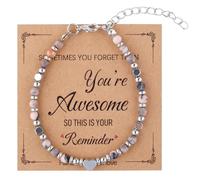 Mikovivi Petits Bracelets Perlés pour Femmes, Bracelet Turquoise Parfois Tu Oublies Que Tu Es Géniale Cadeaux Bijoux Uniques pour Femmes Maman Épouse Collègues Meilleure Amie