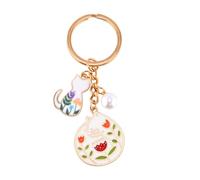 Mikovivi Porte-Clés Chat, Chat Porte-Bonheur Breloques de sac Mignonnes en Émail Fleur Kawaii Porte-Clés Chat Décoration de Jardin Japonais pour Clés de Voiture sac à Main sacs à Main