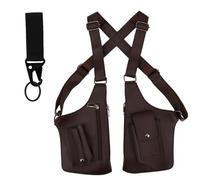 Mikovivi Sacoche d'Aisselle Double Bandoulière, Portefeuille Dissimulé Sous Le Bras avec Mousqueton & Bandoulière Réglable Sacoche d'Aisselle Antivol pour Téléphone Clés Carte d'Identité (Brun Café)