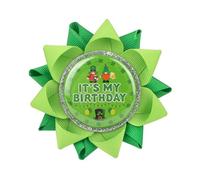 Mikovivi St. Patrick’s It’s My Birthday Pin, Trèfle Vert & Gnomes Bouton d’Anniversaire Badge Ruban pour Femmes Hommes Accessoires St. Patrick Décorations de Fête Cadeaux