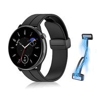 MiKoyi 20 mm Bracelet Compatible avec Amazfit Active 2/Active/GTR Mini/GTS 4/GTS 4 Mini/Bip 3, Magnétique Bracelets de Remplacement en Silicone pour Amazfit Bip 3 Pro/GTS 3/GTS 2e, noir