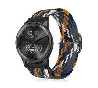 MiKoyi 20 mm Bracelet Compatible avec Garmin Approach S50/Approach S44/Vivoactive 6/Vivoactive 5, Nylon Tressé Réglable Sport Bracelet pour Garmin Forerunner 165/Forerunner 165 Music, Couleur Jean