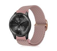 MiKoyi 20 mm Bracelet Compatible avec Garmin Approach S50/Approach S44/Vivoactive 6/Vivoactive 5, Nylon Tressé Réglable Sport Bracelet pour Garmin Forerunner 165/Forerunner 165 Music, Rose