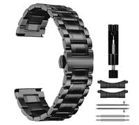 MiKoyi 20 mm Bracelet Compatibles avec Garmin Forerunner 70/Forerunner 170/Forerunner 170 Music, Acier Inoxydable en Métal Bracelet de Remplacement Bracelet pour Amazfit Cheetah 2 Pro, Noir