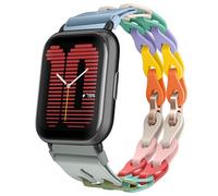 MiKoyi 20 mm Bracelet en Silicone Compatible avec Amazfit Active 2/Active/GTR Mini/GTS 4/GTS 4 Mini/Bip 3, Doux Respirant Bracelet de Remplacement pour Amazfit Bip 3 Pro/GTS 3/GTS 2e, Arc-en-ciel