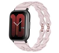 MiKoyi 20 mm Bracelet en Silicone Compatible avec Amazfit T-Rex 3 Pro 44 mm/Active 2 Square/Active 2/Active/GTR Mini/GTS 4, Doux Respirant Bracelet de Remplacement pour Amazfit GTS 4 Mini, Rose