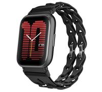 MiKoyi 20 mm Bracelet en Silicone Compatible avec Amazfit T-Rex 3 Pro 44 mm/Active 2 Square/Active 2/Active/GTR Mini/GTS 4, Doux Respirant Bracelet de Remplacement pour Amazfit GTS 4 Mini, Noir