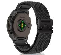 MiKoyi 20 mm QuickFit Bracelet Compatible avec Garmin Fenix 8 43 mm/7S Pro Solar/7S/6S/6S Pro/5S/5S Plus, Nylon Tressé Réglable Sport Bracelet pour Descent Mk3S/Mk3Si/Mk2S/D2 Delta S, Noir