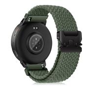 MiKoyi 22 mm Bracelet Compatible avec Amazfit Active Max/T-Rex 3 Pro 48 mm/Balance 2/Bip 6/Balance/Bip 5/Bip 5 Unity/Cheetah, Nylon Tressé Réglable Sport Bracelet pour Amazfit GTR 4, Vert Foncé
