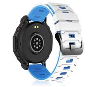 MiKoyi 22 mm Bracelet en Silicone Compatible avec Amazfit Bip Max/Active Max/T-Rex 3 Pro 48 mm/Balance 2/Balance/Bip 6/Bip 5, Doux Sport Bracelet de Remplacement pour Amazfit Cheetah Pro, Blanc Bleu