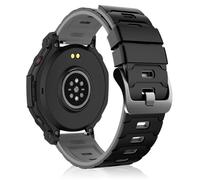 MiKoyi 22 mm Bracelet en Silicone Compatible avec Amazfit Bip Max/Active Max/T-Rex 3 Pro 48 mm/Balance 2/Balance/Bip 6/Bip 5, Doux Sport Bracelet de Remplacement pour Amazfit Cheetah Pro, Noir Gris