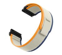 MiKoyi 22 mm QuickFit Bracelet Compatibles avec Garmin Fenix E 47 mm/Fenix 8 47 mm/7 Pro/7/6 Pro/6, Nylon Sport de Remplacement Bracelet pour Garmin Quatix5, Beige Orangé