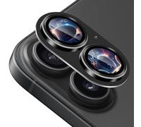 MiKoyi Caméra Arrière Protecteur Compatible avec iPhone 16 / iPhone 16 Plus, Objectifs Verre Trempé Protection Lentille Aluminium Protecteurs D’Objectif pour iPhone 16 / iPhone 16 Plus, Noir