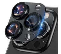 MiKoyi Caméra Arrière Protecteur Compatible avec iPhone 16 Pro/iPhone 16 Pro Max, Objectifs Verre Trempé Protection Lentille Aluminium Protecteurs D’Objectif pour iPhone 16 Pro/16 Pro Max, Noir