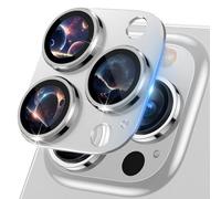 MiKoyi Caméra Arrière Protecteur Compatible avec iPhone 16 Pro/iPhone 16 Pro Max, Objectifs Verre Trempé Protection Lentille Aluminium Protecteurs D’Objectif pour iPhone 16 Pro/16 Pro Max, Argent