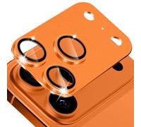 MiKoyi Caméra Arrière Protecteur Compatible avec iPhone 17 Pro, Objectifs Verre Trempé Protection Lentille Aluminium Protecteurs D’Objectif pour iPhone 17 Pro, Orange