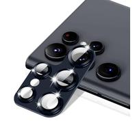 MiKoyi Caméra Arrière Protecteur pour Samsung Galaxy S25 Ultra, Protection Lentille Aluminium Verre Trempé Haute Définition Protecteurs D’Objectif pour Samsung Galaxy S25 Ultra, Bleu Foncé