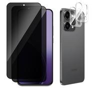 MiKoyi Protection D’Écran Verre Trempé Compatible avec Oppo Reno14 Pro 5G, [2+2 Pièces] Caméra Arrière Protecteur Anti-Espion Protecteurs Dureté 9H Privacy Film pour Oppo Reno 14 Pro 5G