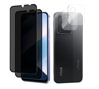 MiKoyi Protection D’Écran Verre Trempé Compatible avec Xiaomi Poco C85 4G, [2+2 Pièces] Caméra Arrière Protecteur Anti-Espion Protecteurs Dureté 9H Privacy Film pour Xiaomi Poco C85 4G