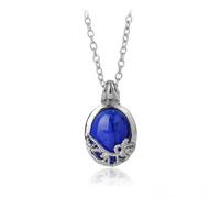 Mikqky Collier P-endentif Cristal S-aphir Bleu, Pendentif Saphir pour C-ollier Cosplay, P-endentif Saphir Cristal sur C-ollier Argenté, Pendentif Charmant Collier Bleu Royal pour les Fans