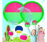 Mikqky Jeu de B-Alle Velcro, J-EU Catch Ball et Toss, Jeu Velcro Velcro Beach Toys, Balle Raquette Scratch Jeux, Jouets de Plage Balles en V-elcro Ballon de Plage pour 3-12 Ans Enfants et Adultes