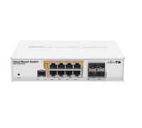 Mikrotik CRS112-8P-4S-IN commutateur réseau Gigabit Ethernet (10/100/1000) Connexion Ethernet, supportant l'alimentation via ce port (PoE) Blanc