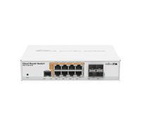 Mikrotik CRS112-8P-4S-IN : Switch Gigabit Ethernet 8 ports PoE, 4 ports SFP, CPU 400MHz, 128MB RAM, RouterOS L5, Alimentation DC 18-57V