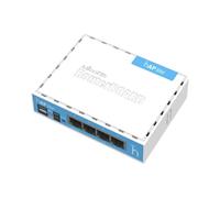 Mikrotik hAP lite RB941-2ND : Routeur 2.4 GHz, 4 ports Ethernet 10/100, CPU Qualcomm 650 MHz, 32 Mo RAM, WiFi 802.11b/g/n, Antenne 1.5 dBi, Blanc