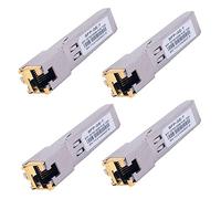 Mikrotik S-RJ01 Lot de 4 émetteurs-récepteurs modulaires Ethernet Gigabit SFP vers RJ45 en cuivre pour Cisco, Meraki, Ubiquiti, D/TP Link, Supermicro, Netgear, Broadcom, 1,25 G SFP-T CAT5E/CAT6