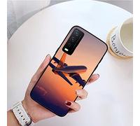 MIKUAF Avion Voler Voyage Avion Coque de téléphone pour Vivo Y72 Y20 Y11 Y12 Y17 Y19 Y20S Y31 Y1S Y91C Y21 Y51 Y20i Y11S Y12S Y70,TPU1, pour Vivo Y70S