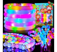 Mikulala 6 Pack Pop Tubes Lumineux Fidget Jouets Sensoriels de Tuyau pour Enfant Jouets Motricité Fine de Tout-Petit LED Bâtons Lumineux Party Favours Fournitures de Fête Lumineuses
