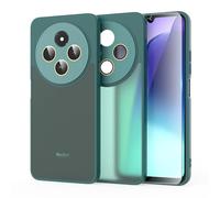 MIKULLE Mat Coque pour Xiaomi Redmi 14C 4G / Redmi A4 5G avec 1 Verre trempé Protection, Antichoc Housse Case de PC Translucide Arrière avec Silicone TPU Bumper et Caméra Protecteur Etui - Vert foncé