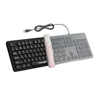 MIKUSO Clavier d'ordinateur filaire silencieux avec housse confortable au toucher, caractères gravés au laser, 12 touches multimédias, interface USB, convient pour ordinateur portable, clavier 104 de