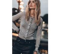 Mikuta The Silver Sparkly Thin Knitted Cardigan Taille: L | Cardigans Outlet | Femme | Gris