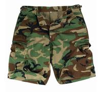 Mil-Tec Bermuda US Co Préwash Ripstop cargo Woodland Noir Taille unique EU