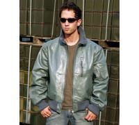 Mil-Tec BW Aviator, veste en cuir 48 Gris Gris