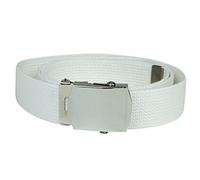 Mil-Tec Ceinture militaire US Army Coton Blanc Boucle métal argent