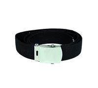 Mil-Tec Ceinture US Belt Noire Coton Miltec Boucle Metal Chrome 13110002 Airsoft, Homme, Noir, 130