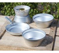 Kit de cuisine MIL-TEC en aluminium - 2 casseroles 1 poêle 1 réchaud