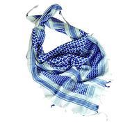 Mil-Tec Chèche Shemagh homme 110 x 110 cm Blanc/Bleu