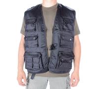 Mil-Tec Gilet Multipoches Noir Veste Mixte (lot de 1)