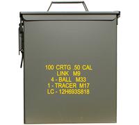 MIL-TEC GRAND CAL.50 MUNITIONS MILITAIRES BOÎTE ACIER AIRSOFT OUTIL STOCKAGE