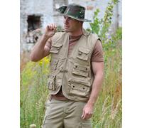 Mil-Tec Hunting/Fishing, gilet XXL Beige (Kaki) Beige (Kaki)