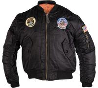 Mil-Tec MA1 Aviator, veste en textile pour enfants L Noir Noir