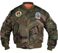 Mil-Tec MA1 Aviator, veste en textile pour enfants XXS Olive/Marron/Noir Olive/Marron/Noir