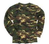 Mil-Tec Military, t-shirt manches longues XL Woodland Woodland