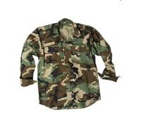 Mil-Tec Miltec Ripstop Woodland Chemise à Manches Longues 905, Multicolore Camo, Taille XL
